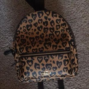 Coach Mini backpack Wild heart cheetah print